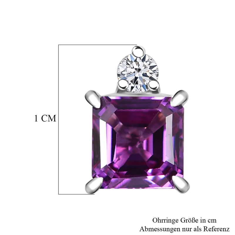 LUXURIANT(10-15 Werktage Lieferzeit) 2,64 ct. AGI zertifizierte und geprüfte AAA Labor Farbwechsel-Saphir, Labor Diamant Ohrringe in 417 Weißgold