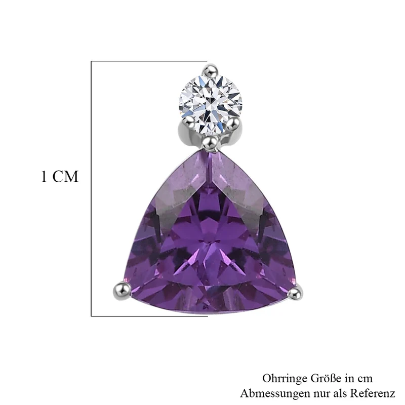 LUXURIANT(10-15 Werktage Lieferzeit) 3,33 ct. AGI zertifizierte AAA Labor Farbwechsel-Saphir und Labor Diamant Ohrringe in 417 Weißgold