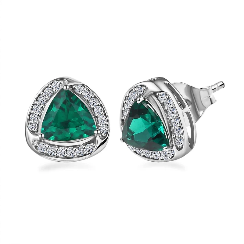 LUXURIANT(10-15 Werktage Lieferzeit) 2,54 ct. AGI zertifizierte und geprüfte AAA Labor Smaragd und Labor Diamant Ohrringe, 417 Weißgold
