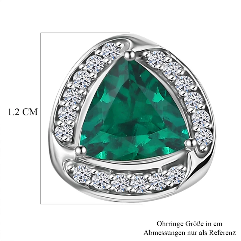 LUXURIANT(10-15 Werktage Lieferzeit) 2,54 ct. AGI zertifizierte und geprüfte AAA Labor Smaragd und Labor Diamant Ohrringe, 417 Weißgold