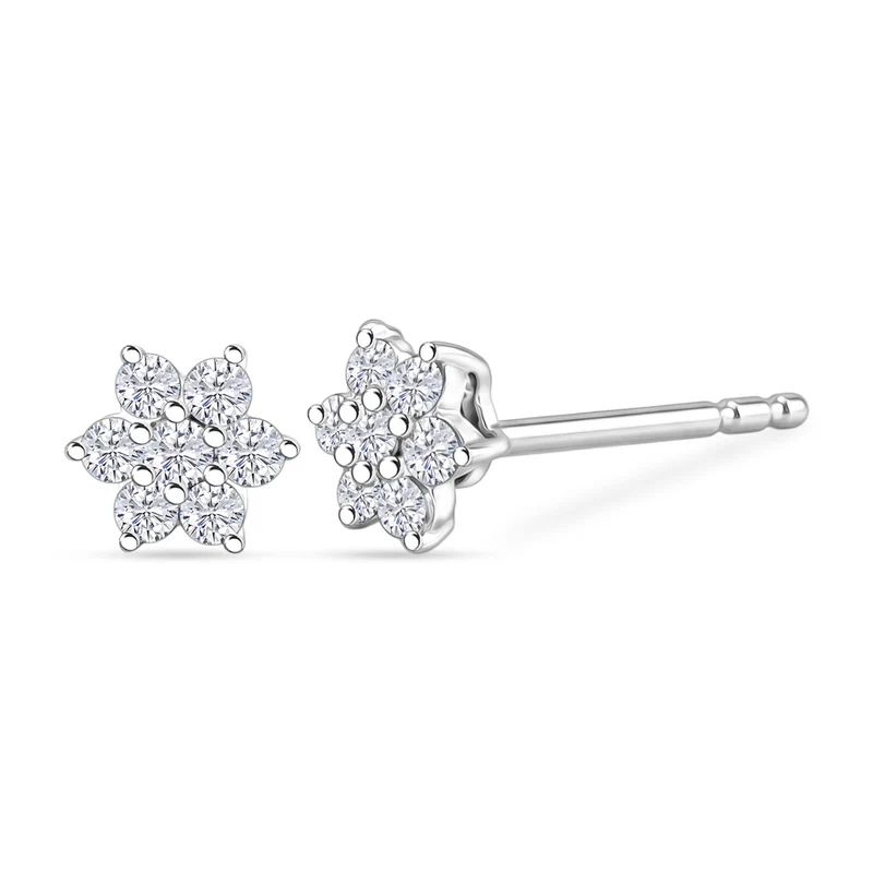 LUXURIANT 0,20 ct. SI-GH Labor Diamant Ohrringe, 925 Silber 750 rosévergoldet