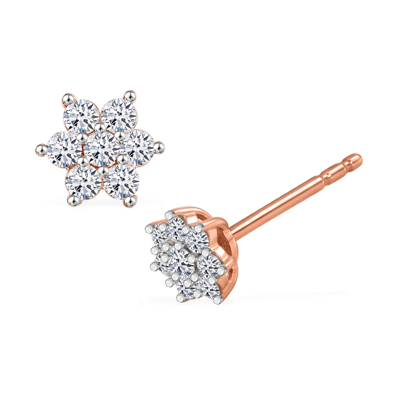 LUXURIANT 0,20 ct. SI-GH Labor Diamant Ohrringe, 925 Silber 750 rosévergoldet