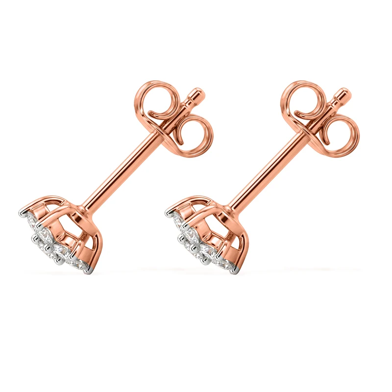 LUXURIANT 0,20 ct. SI-GH Labor Diamant Ohrringe, 925 Silber 750 rosévergoldet