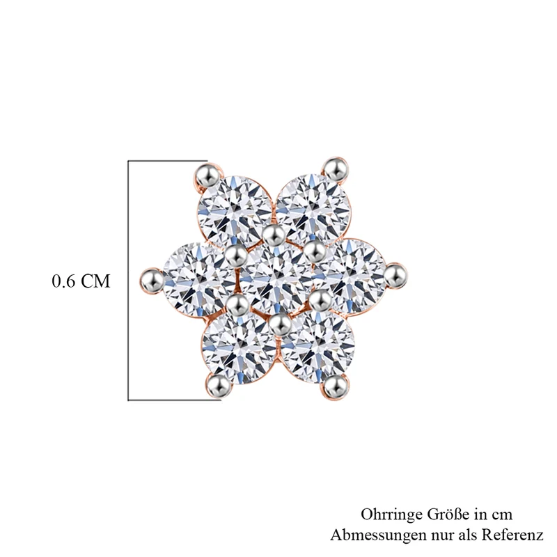 LUXURIANT 0,20 ct. SI-GH Labor Diamant Ohrringe, 925 Silber 750 rosévergoldet