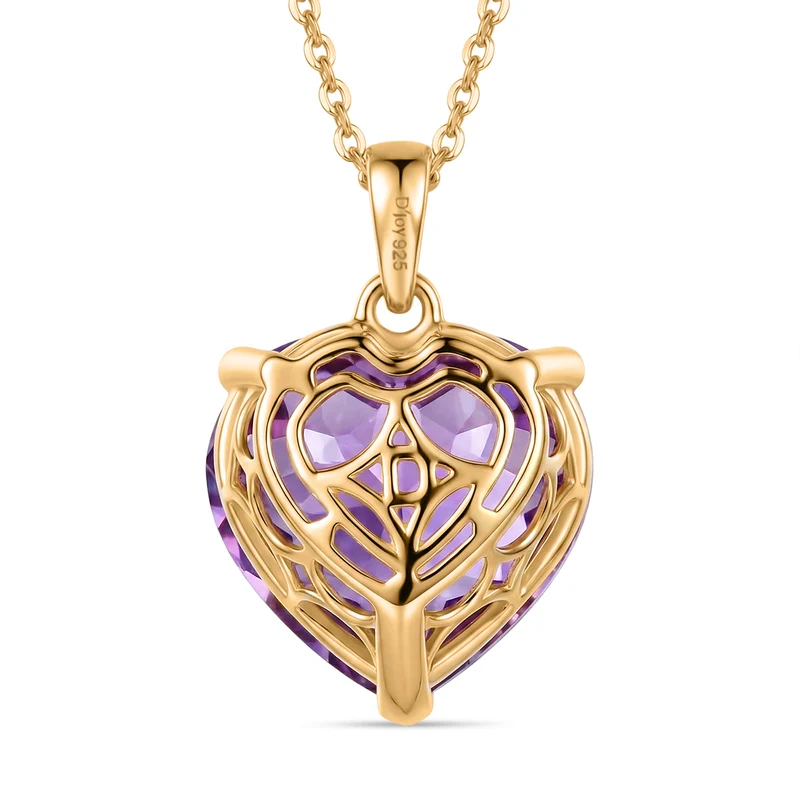 D'Joy AA Prasiolith Schmuckset ca. 50 cm 925 Silber 750 Gelbgold Vermeil ca. 10.08 ct