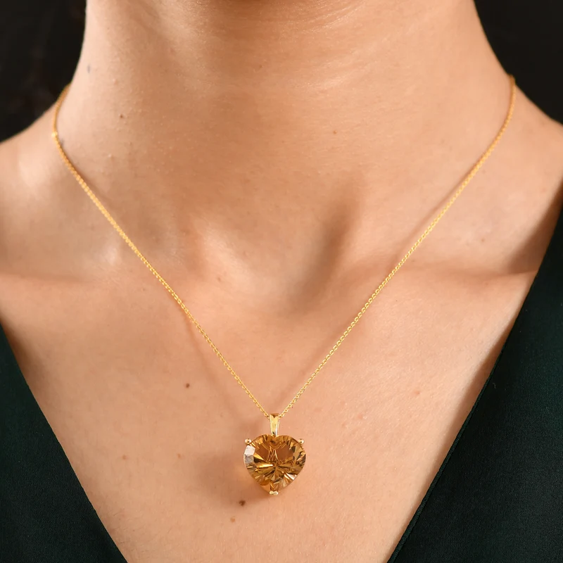 D'Joy AA Prasiolith Schmuckset ca. 50 cm 925 Silber 750 Gelbgold Vermeil ca. 10.08 ct