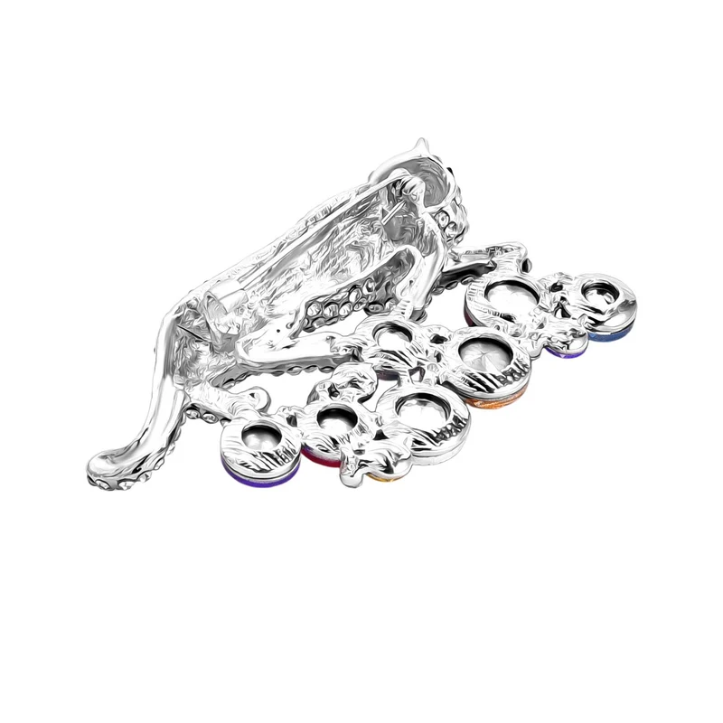 Mehrfarbiger Kristall Panther Brosche