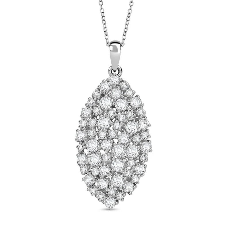D'Joy Moissanit Schmuckset ca. 50 cm 925 Silber rhodiniert ca. 2,79 ct.
