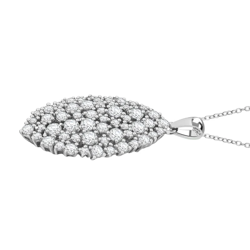 D'Joy Moissanit Schmuckset ca. 50 cm 925 Silber rhodiniert ca. 2,79 ct.