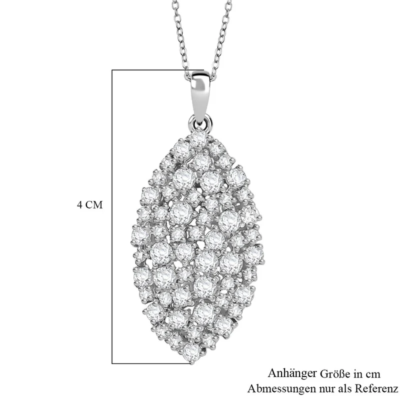 D'Joy Moissanit Schmuckset ca. 50 cm 925 Silber rhodiniert ca. 2,79 ct.