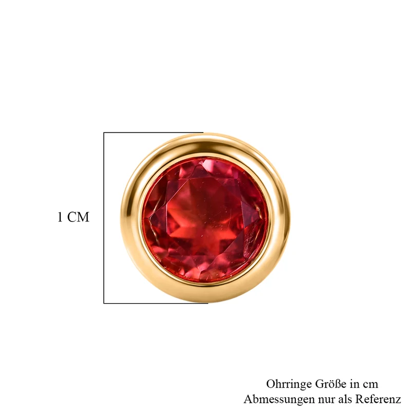 D'Joy Sunset Quarz Triplette Ohrringe 925 Silber 750 Gelb Vergoldet ca. 3.14 ct