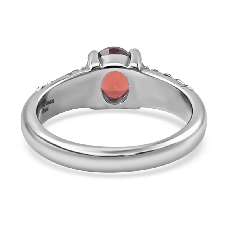 Roter Granat Schmuckset Reiner Edelstahl ca. 0.60 ct