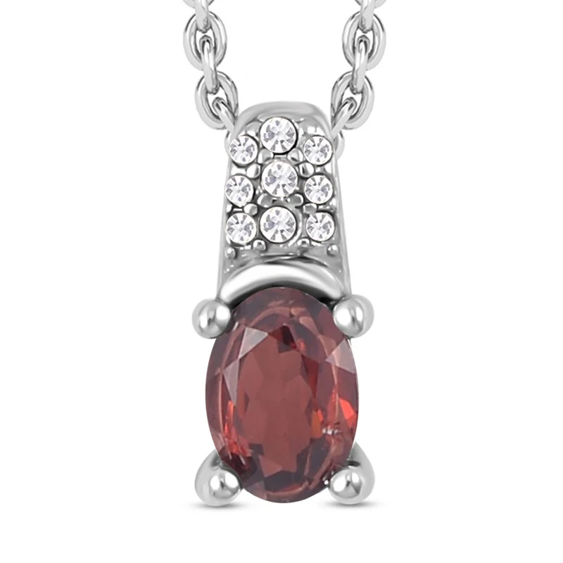 Roter Granat Schmuckset Reiner Edelstahl ca. 0.60 ct
