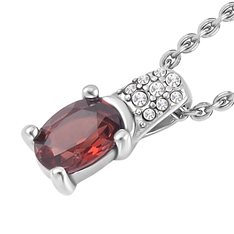 Roter Granat Schmuckset Reiner Edelstahl ca. 0.60 ct