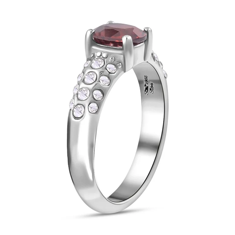 Roter Granat Schmuckset Reiner Edelstahl ca. 0.60 ct
