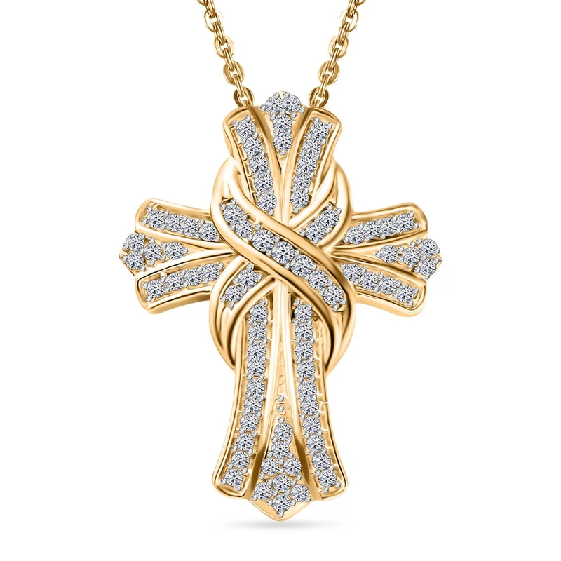 LUXURIANT DIAMOND - Lab Grown Diamant VS-EF SGL zertifiziert Schmuckset ca. 50 cm 925 Silber 750 Gelbgold Vermeil ca. 0.50 ct