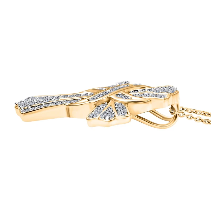 LUXURIANT DIAMOND - Lab Grown Diamant VS-EF SGL zertifiziert Schmuckset ca. 50 cm 925 Silber 750 Gelbgold Vermeil ca. 0.50 ct