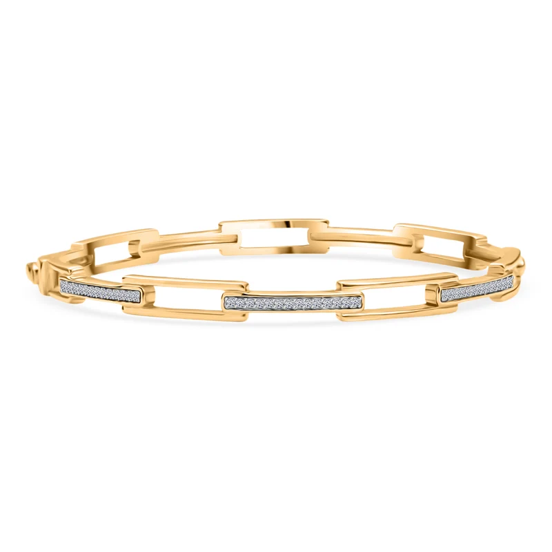 LUXURIANT DIAMOND - Lab Grown Diamant SI-GH Armreif ca. 19 cm 925 Silber 750 Gelbgold Vermeil ca. 0.25 ct