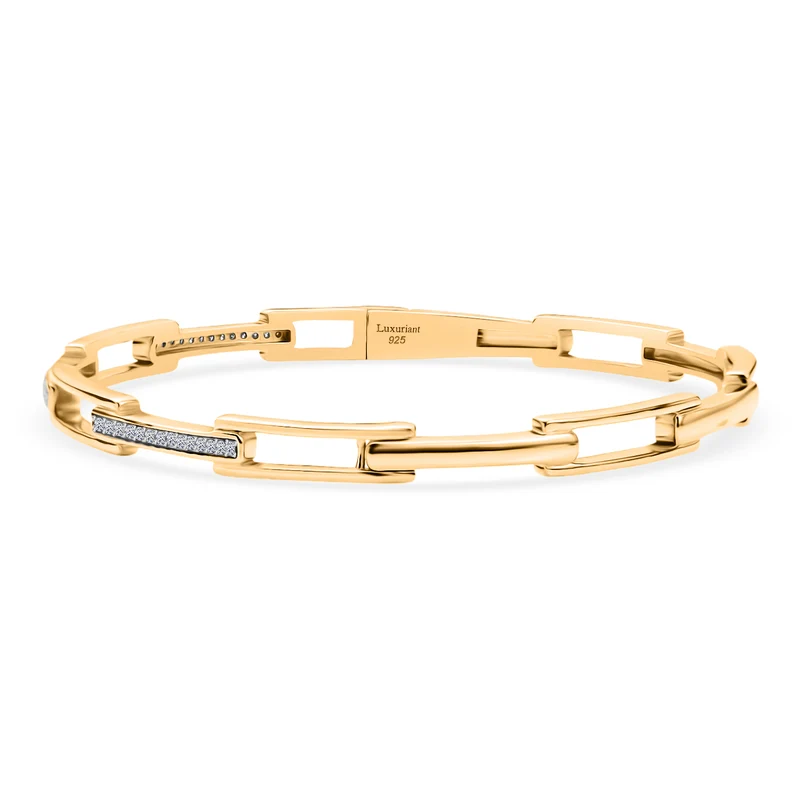 LUXURIANT DIAMOND - Lab Grown Diamant SI-GH Armreif ca. 19 cm 925 Silber 750 Gelbgold Vermeil ca. 0.25 ct