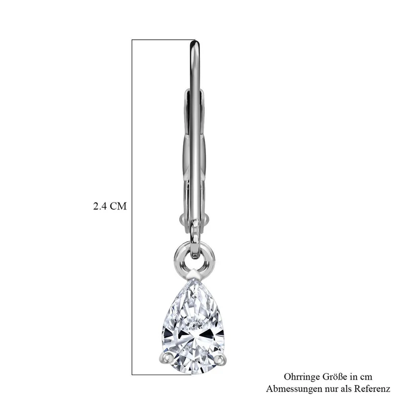 LUXURIANT 1 ct. SGL zertifizierte VS-GH Labor Diamant Ohrringe, 925 Silber 750 Gelbgold Vermeil