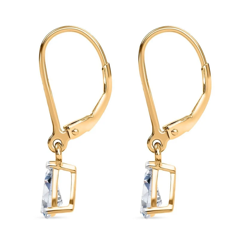 LUXURIANT 1 ct. SGL zertifizierte VS-GH Labor Diamant Ohrringe, 925 Silber 750 Gelbgold Vermeil