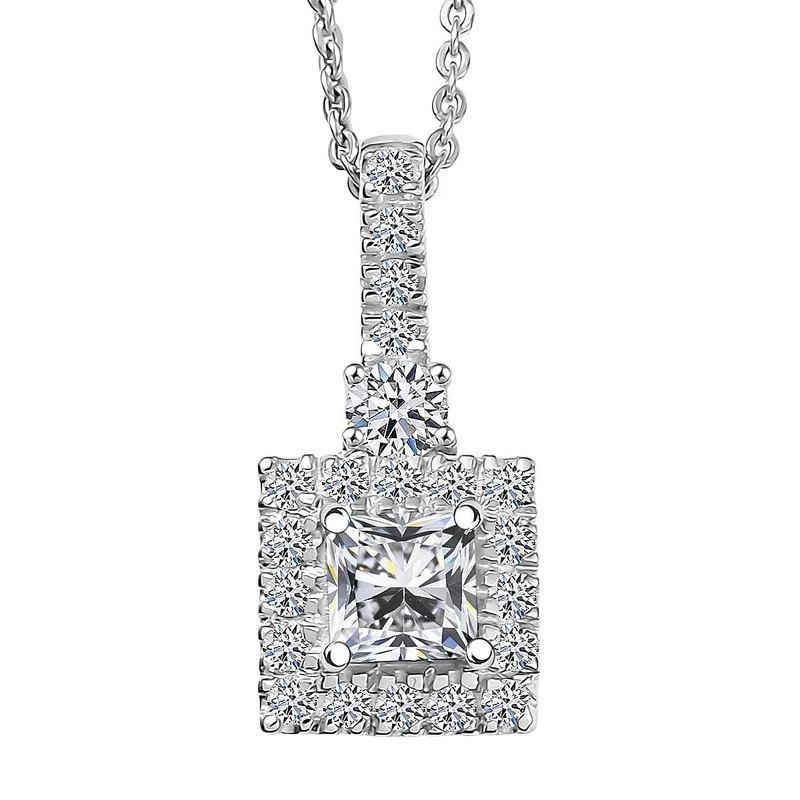 LUXURIANT DIAMOND - Lab Grown Diamant SI-GH Anhänger mit Kette, ca. 50 cm 925 Silber rhodiniert ca. 1.00 ct