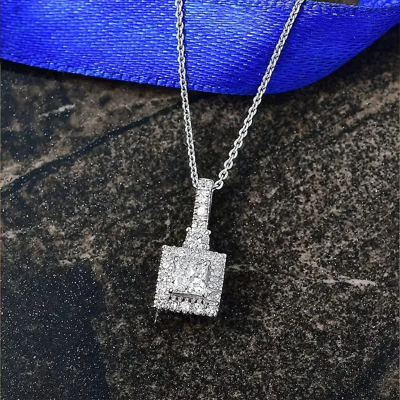 LUXURIANT DIAMOND - Lab Grown Diamant SI-GH Anhänger mit Kette, ca. 50 cm 925 Silber rhodiniert ca. 1.00 ct
