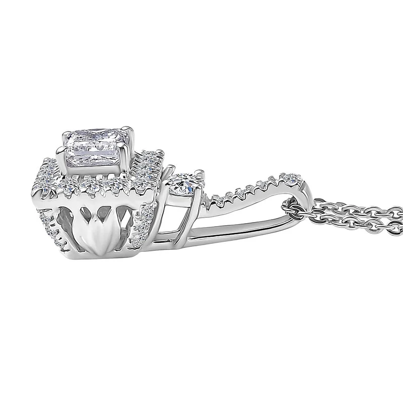 LUXURIANT DIAMOND - Lab Grown Diamant SI-GH Anhänger mit Kette, ca. 50 cm 925 Silber rhodiniert ca. 1.00 ct