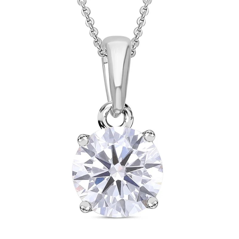 LUXURIANT SGL zertifizierter SI-GH Labor Diamant Anhänger mit 50cm Kette, 925 Silber rhodiniert - 1 ct.