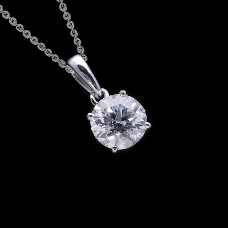 LUXURIANT SGL zertifizierter SI-GH Labor Diamant Anhänger mit 50cm Kette, 925 Silber rhodiniert - 1 ct.
