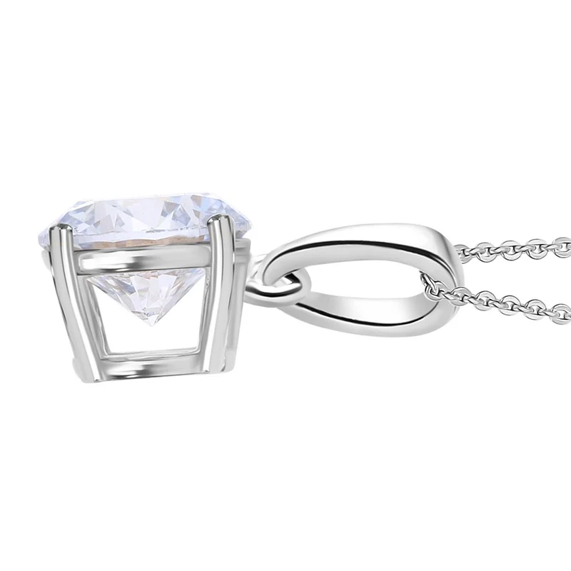 LUXURIANT SGL zertifizierter SI-GH Labor Diamant Anhänger mit 50cm Kette, 925 Silber rhodiniert - 1 ct.