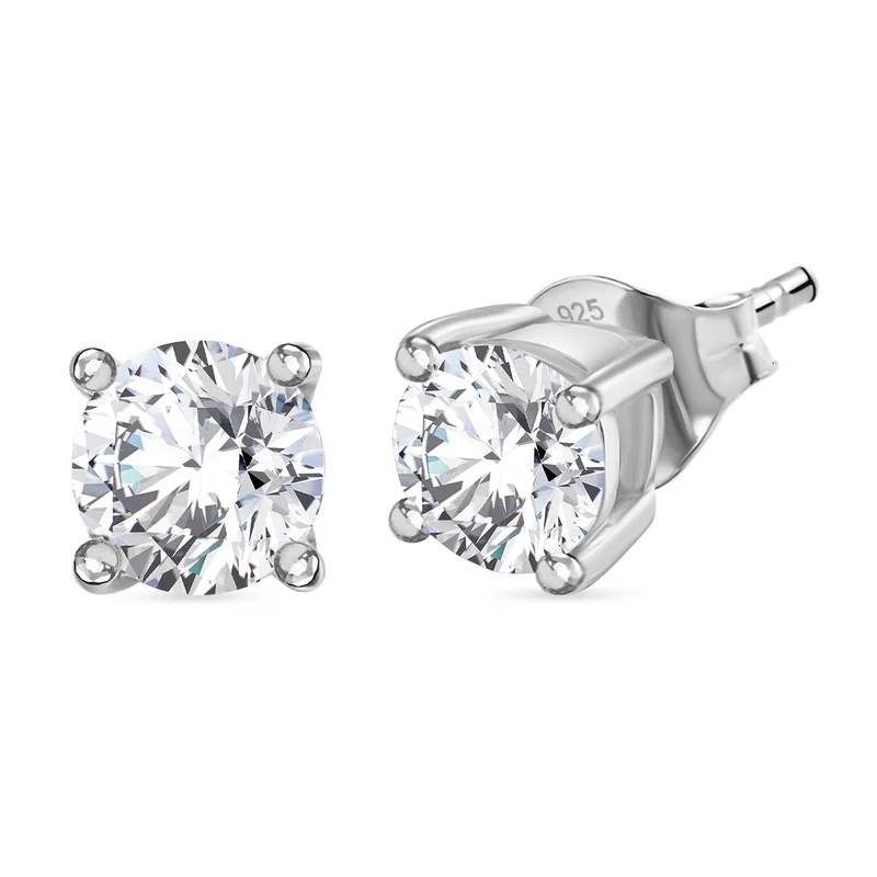 LUXURIANT 1 ct. SGL zertifizierte SI-GH Labor Diamant Ohrringe, 925 Silber 750 Gelbgold Vermeil
