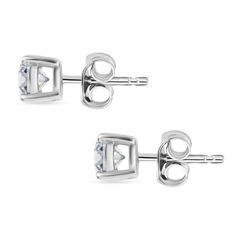 LUXURIANT 1 ct. SGL zertifizierte SI-GH Labor Diamant Ohrringe, 925 Silber 750 Gelbgold Vermeil