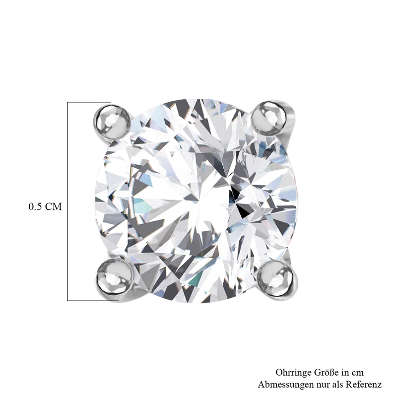 LUXURIANT 1 ct. SGL zertifizierte SI-GH Labor Diamant Ohrringe, 925 Silber 750 Gelbgold Vermeil