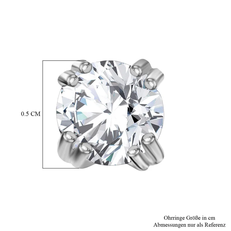 3er Set- D'Joy Moissanit Ohrringe, 925 Silber 750 Gelb Vergoldet ca. 2.58 ct