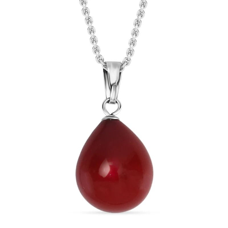 Rote Muschelkernperle (15x12 mm) Schmuckset ca. 50 cm