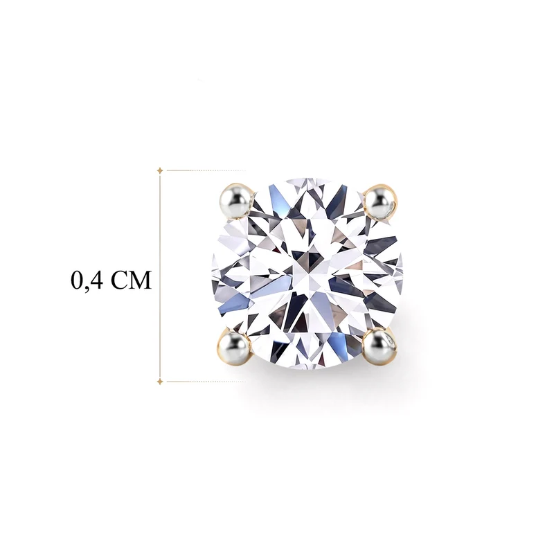 LUXURIANT 0,25 ct. SI-GH Labor Diamant Ohrringe, 925 Silber 750 gelbvergoldet