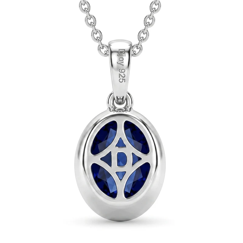 D'Joy Sehr Seltener Premium Tansanit Anhänger mit Kette ca. 50 cm 925 Silber Rhodiniert ca. 1.78 ct