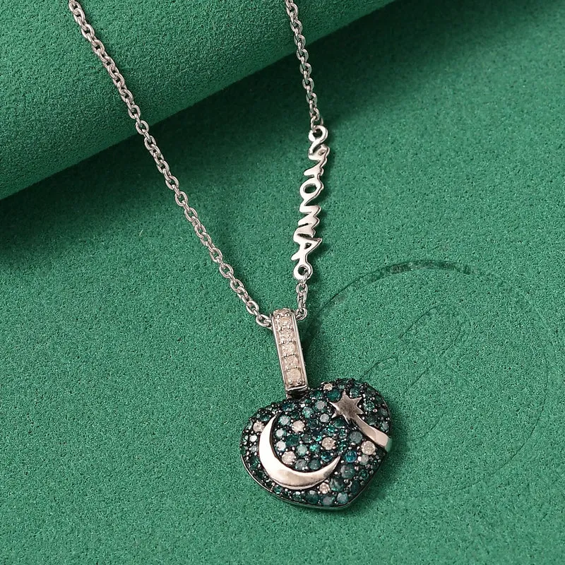 GP Celestial Dream Kollektion- Blauer Diamant, Kanchanaburi Blauer Saphir Schmuckset 925 Silber rhodiniert ca. 1.04 ct
