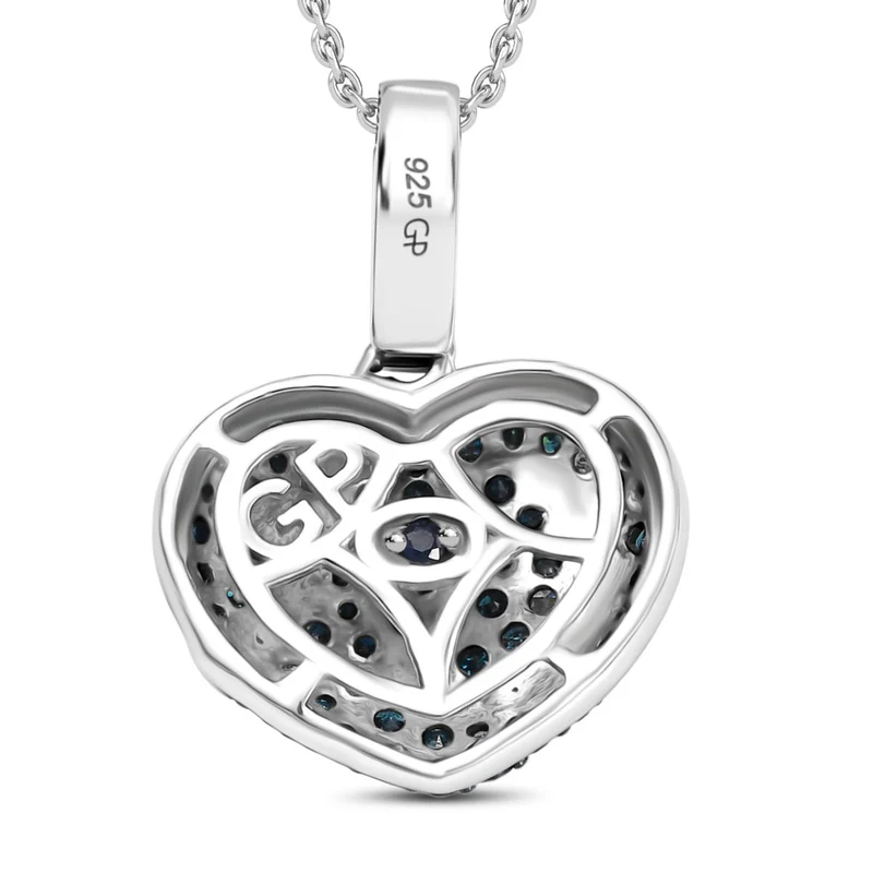 GP Celestial Dream Kollektion- Blauer Diamant, Kanchanaburi Blauer Saphir Schmuckset 925 Silber rhodiniert ca. 1.04 ct