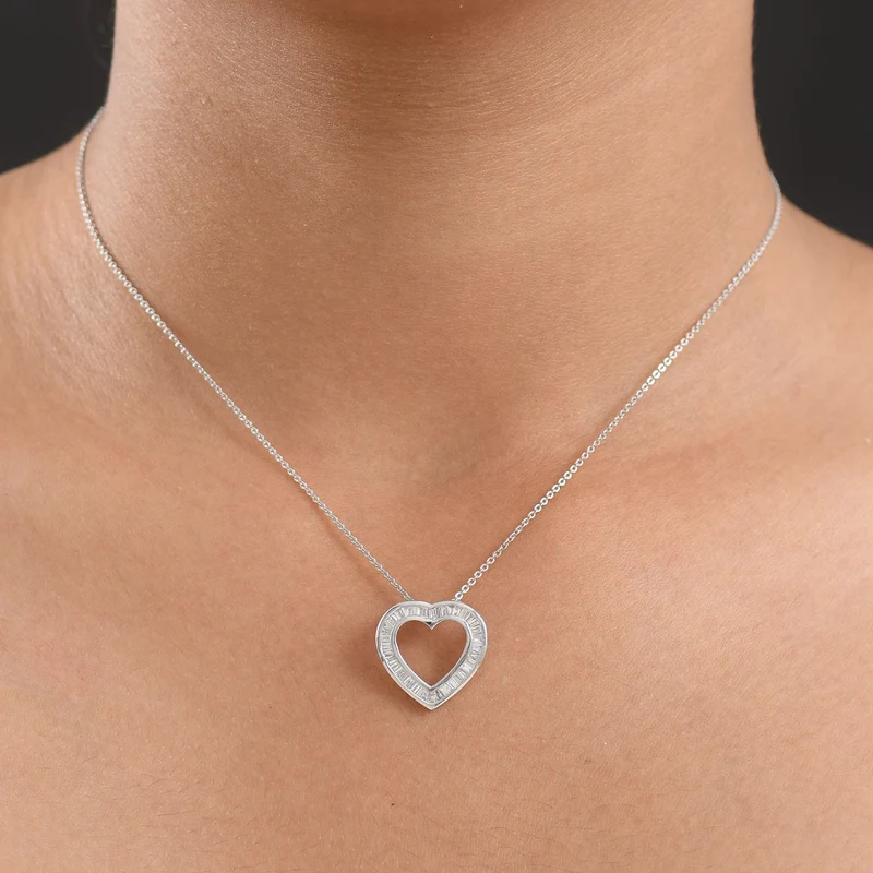 LUXURIANT SGL zertifizierter SI-GH Labor Diamant Anhänger mit 50cm Kette, 925 Silber rhodiniert - 0,50 ct.