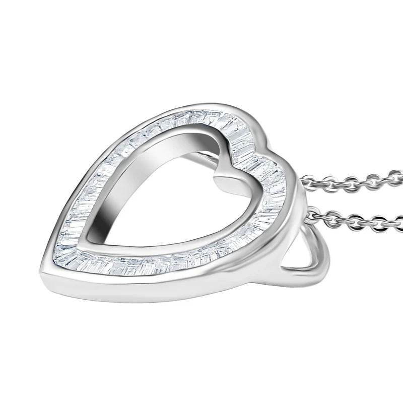LUXURIANT SGL zertifizierter SI-GH Labor Diamant Anhänger mit 50cm Kette, 925 Silber rhodiniert - 0,50 ct.