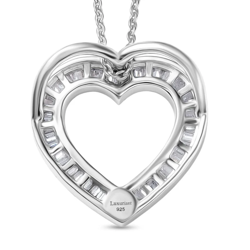 LUXURIANT SGL zertifizierter SI-GH Labor Diamant Anhänger mit 50cm Kette, 925 Silber rhodiniert - 0,50 ct.
