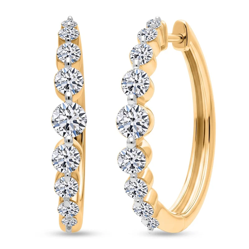 LUXURIANT 1,05 ct. SI-GH Labor Diamant Ohrringe, 925 Silber rhodiniert
