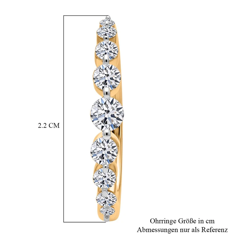 LUXURIANT 1,05 ct. SI-GH Labor Diamant Ohrringe, 925 Silber rhodiniert