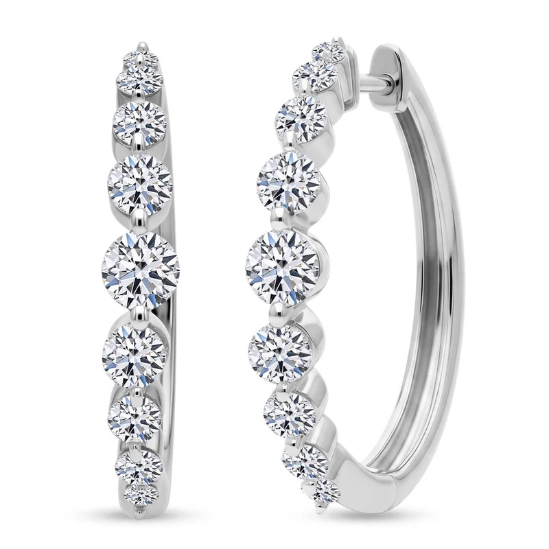 LUXURIANT 1,05 ct. SI-GH Labor Diamant Ohrringe, 925 Silber rhodiniert
