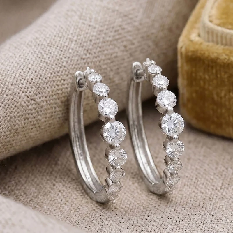 LUXURIANT 1,05 ct. SI-GH Labor Diamant Ohrringe, 925 Silber rhodiniert