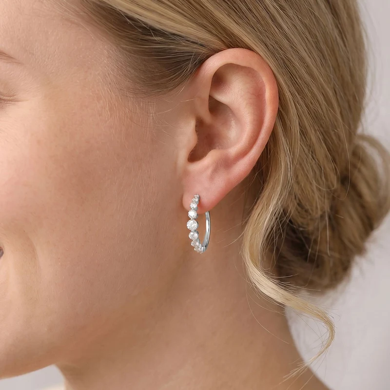 LUXURIANT 1,05 ct. SI-GH Labor Diamant Ohrringe, 925 Silber rhodiniert