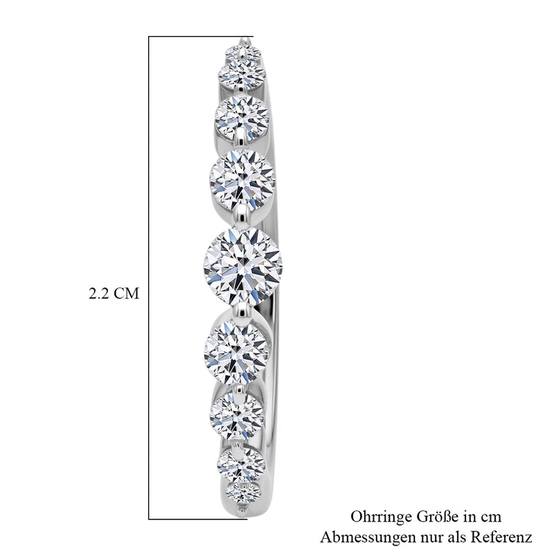 LUXURIANT 1,05 ct. SI-GH Labor Diamant Ohrringe, 925 Silber rhodiniert
