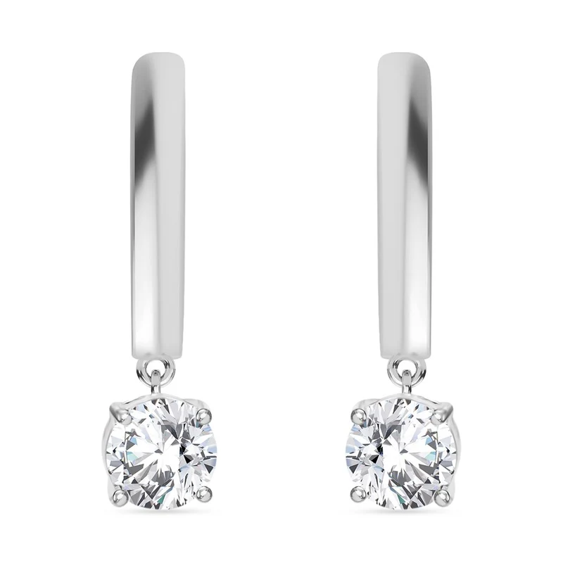 J Francis gefertigt mit SWAROVSKI Zirkonia Ohrringe 925 Silber Standard 1.95 ct